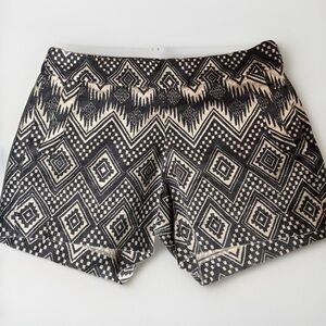J Crew Shorts (Size 4) 100% Cotton Aztec/Diamond Design NWOT